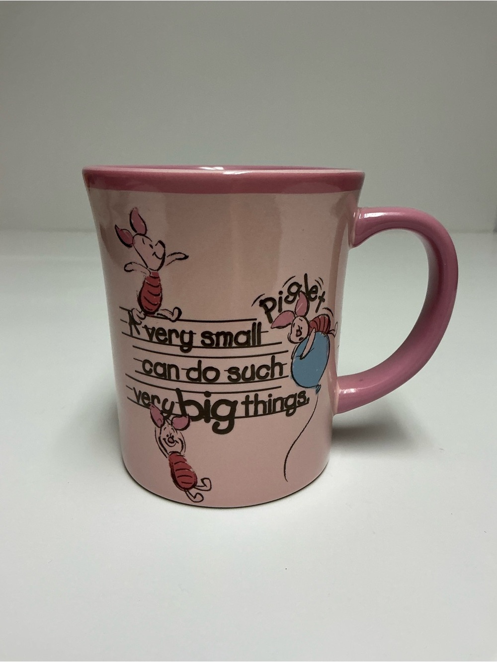 Disney Store 3D Pink Mug A Very Small Piglet Can Do Such Very Big Things